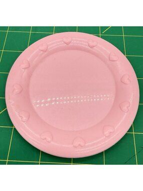 BATTAT Kid Pretend Play Kitchen Plate Pink With Hearts Replacement